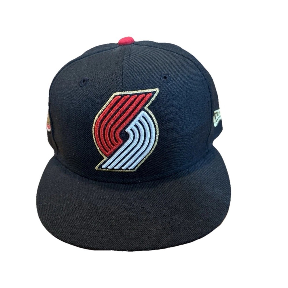 Portland Trail Blazers Hat Cap Snap Back Black Red NBA Basketball New Era Mens
